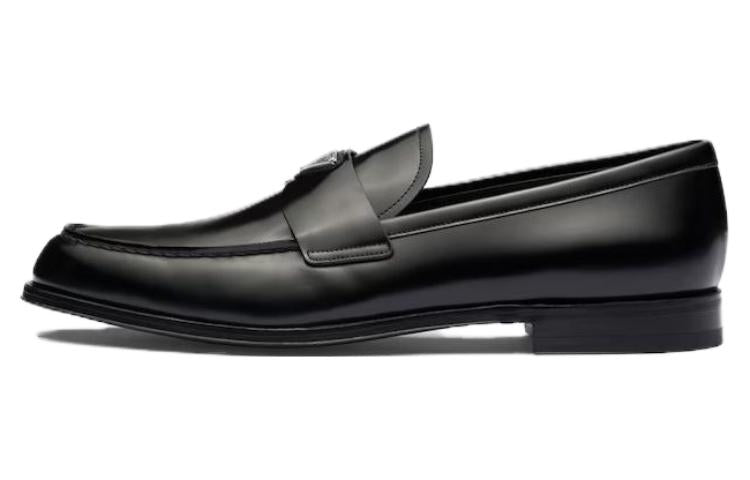 PRADA Triangle-logo Leather Loafers