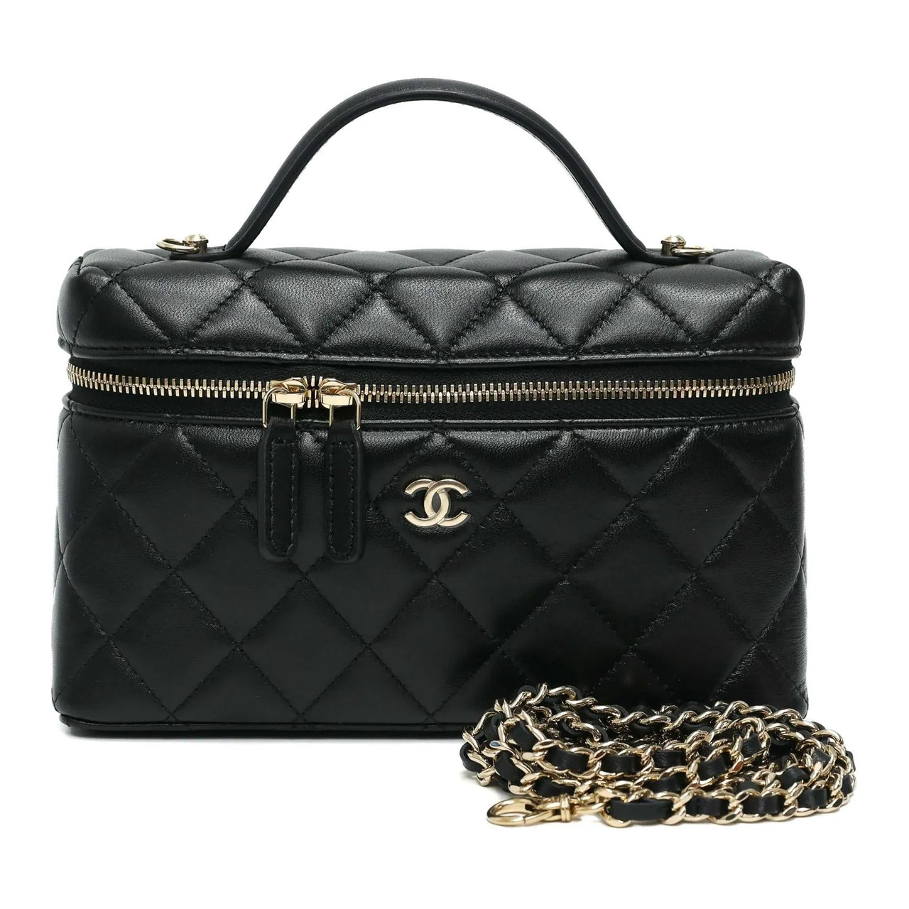 CHANEL Lambskin Shoulder Bag, Crossbody Bag, Handbag Women's Black
