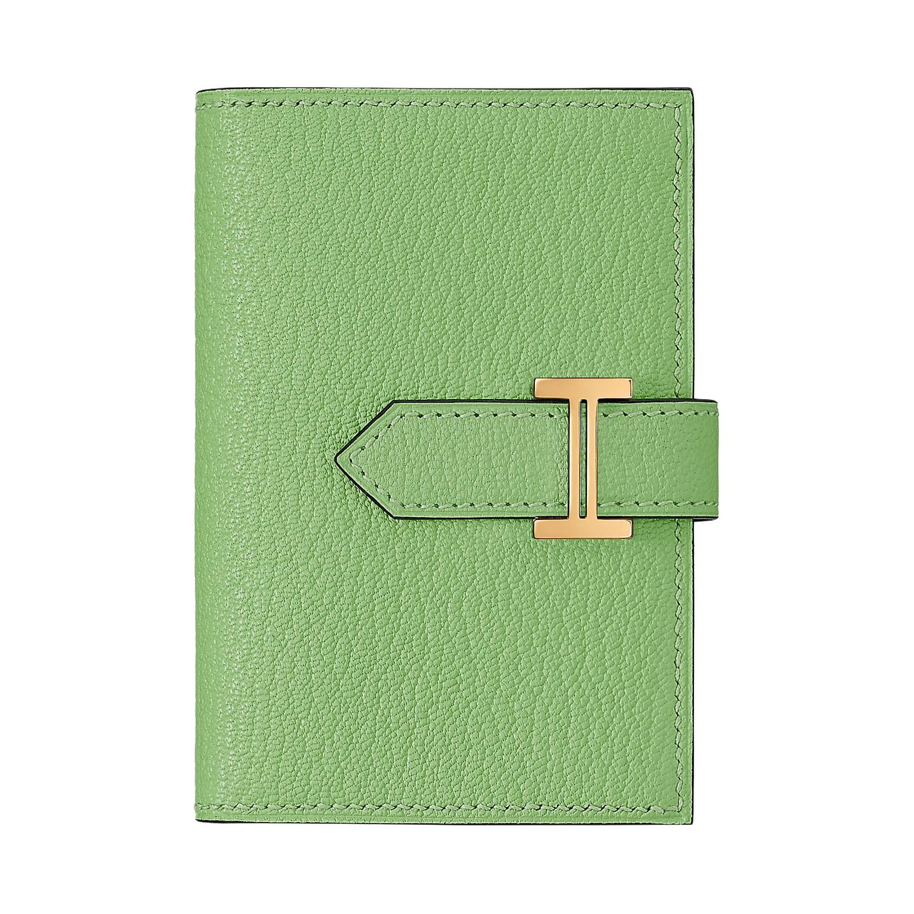 HERMES Bearn Chevre Mysore Goatskin Wallet Mini Women's Green 3I Vert Criquet Avocado Green/Cricket Green