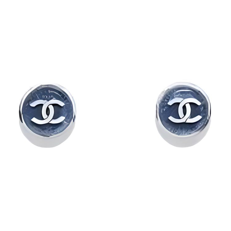 CHANEL - Stud Earrings Women's Denim Blue