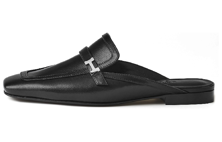 HERMES Groupie Wrap-toe Slippers Women's Black