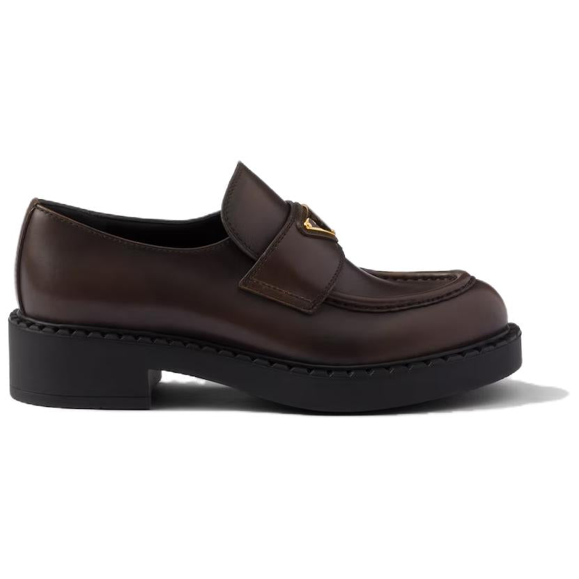 PRADA Chocolate Loafers Women's Brown