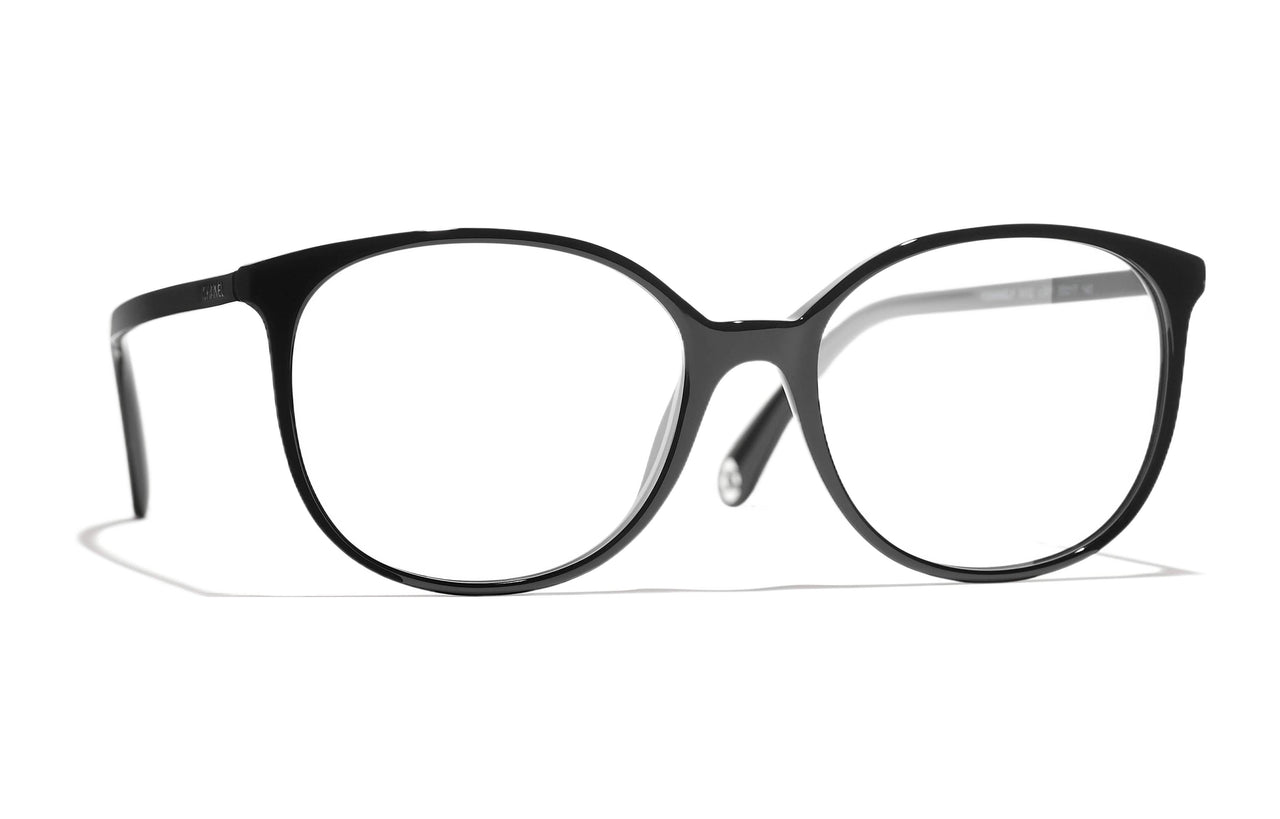 CHANEL Plate Frame Butterfly Eyeglass Frames Unisex Black