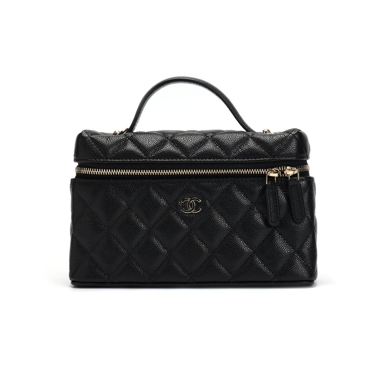 CHANEL Calfskin Shoulder Bag Crossbody Bag Handbag Regular Women's Black