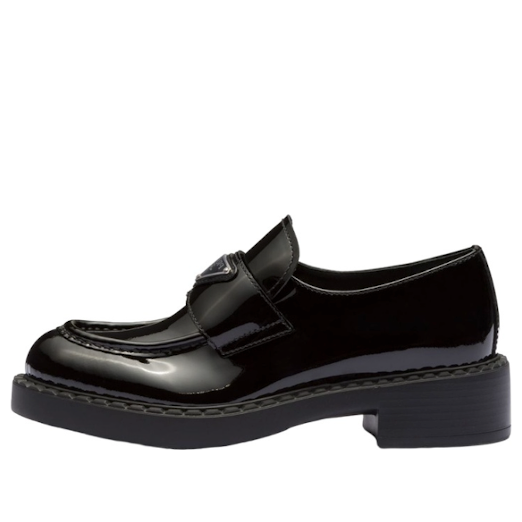 (WMNS) PRADA Chocolate 50mm Loafer 'Black Patent Leather' 1D246M-JHR-F0002-F-B050