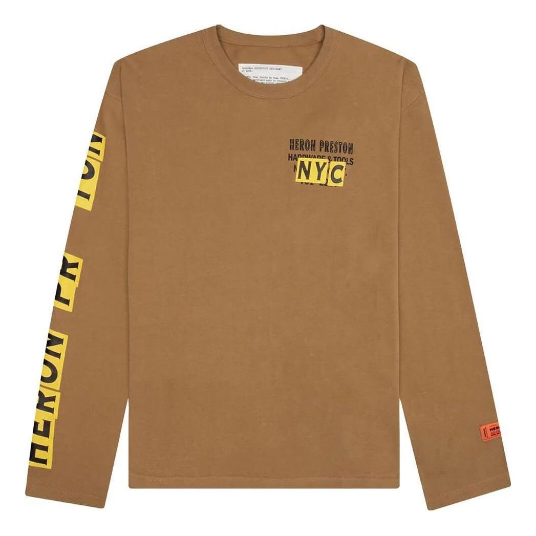 HERON PRESTON Hardware And Tools Long-Sleeve T-shirt 'Tobacco Brown Yellow' HMAB028F22JER0036419