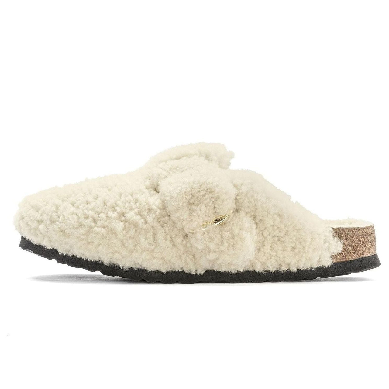 (WMNS) Birkenstock Boston Big Buckle Shearling Narrow Fit 'Eggshell' 1025664