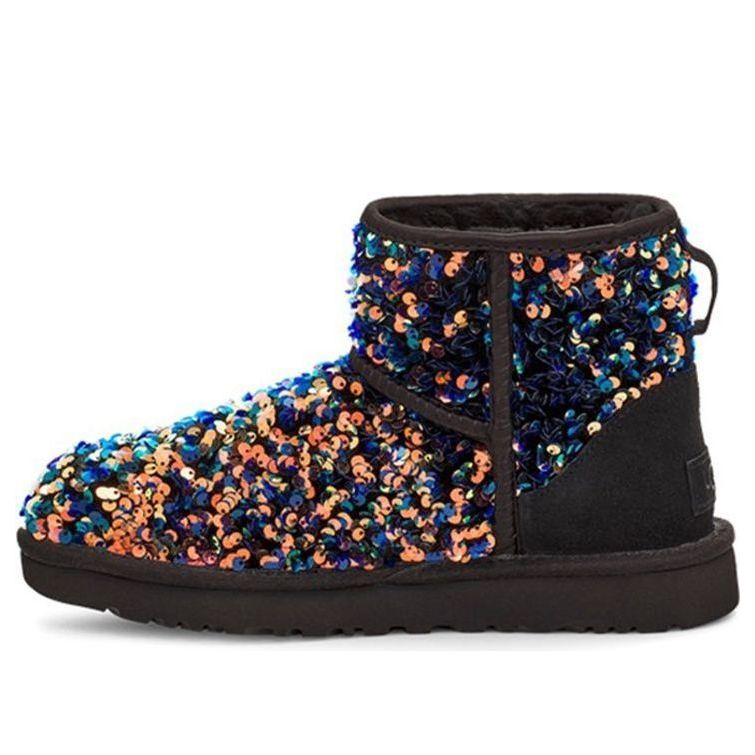 (WMNS) UGG Classic Mini Stellar Sequin Snow Boots Black 1112515-BLK