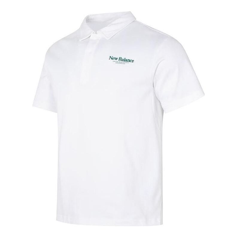 New Balance Logo Polo Tee 'White' 5FD24193-WT
