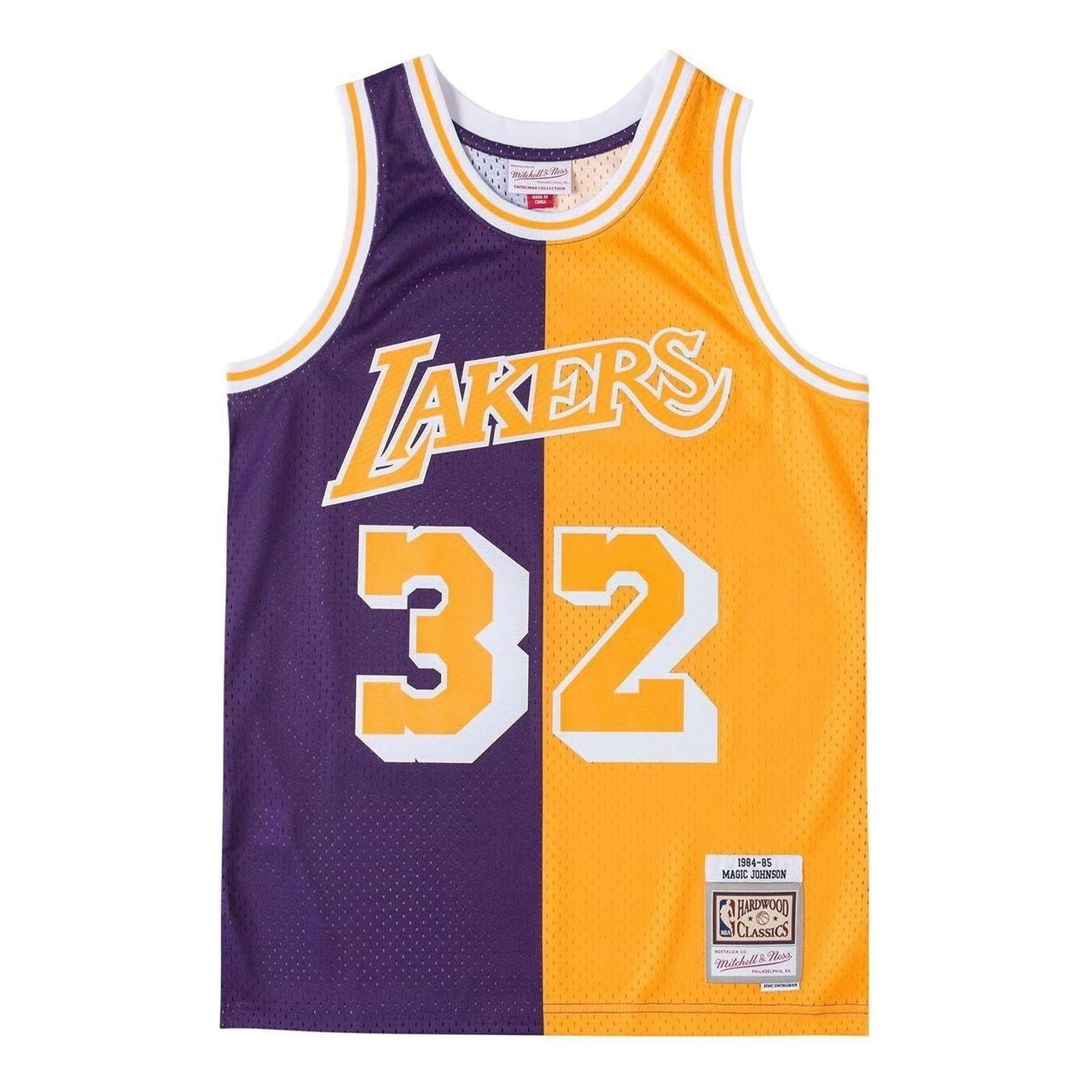 Mitchell & Ness x NBA Los Angeles Lakers 1984-85 Split Swingman Jersey 'Magic Johnson 32' SMJY4845-LAL96SONBLWH