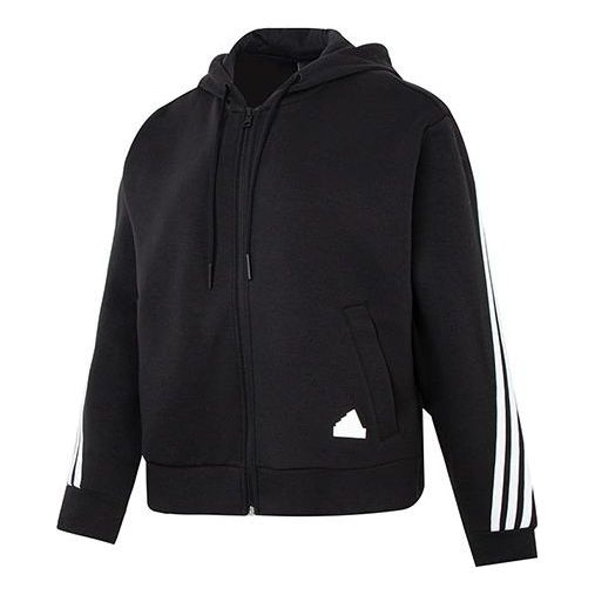 (WMNS) adidas Future Icons 3-Stripes Full-Zip Hoodie 'Black White' HT4715