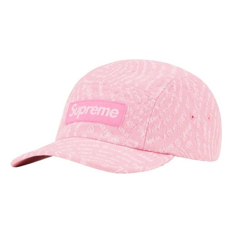 Supreme Circles Jacquard Denim Camp Cap 'Pink White' SUP-FW21-426