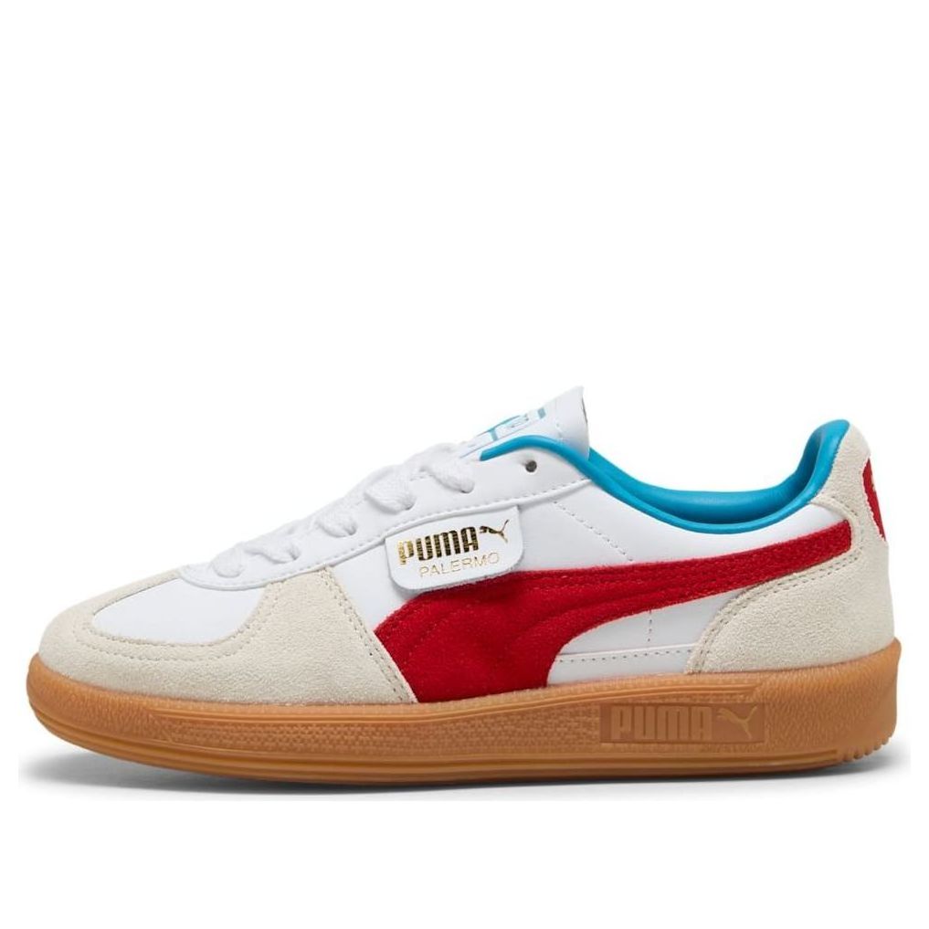 (GS) PUMA Palermo Leather 'White Red' 397275-10