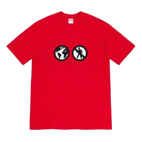 Supreme FW19 Week 1 Save The Planet Tee Earth Short Sleeve Unisex Red SUP-FW19-236