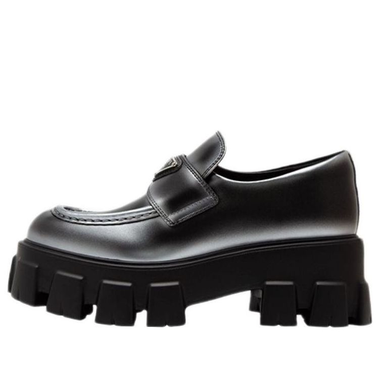 (WMNS) PRADA Monolith Brushed Leather Loafers 'White Spray Black' 1D649M_3LMH_F0I89_F_B055