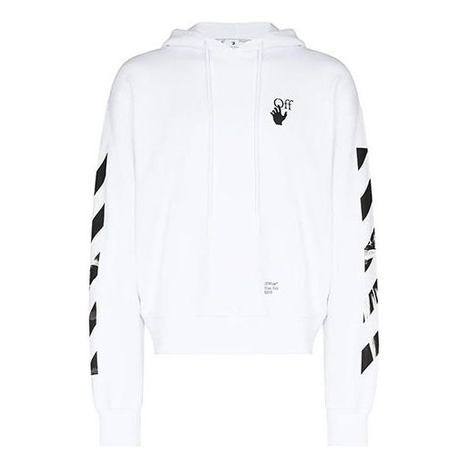 Off-White FW21 hooded Pullover Long Sleeves Version White OMBB037F21FLE0100110