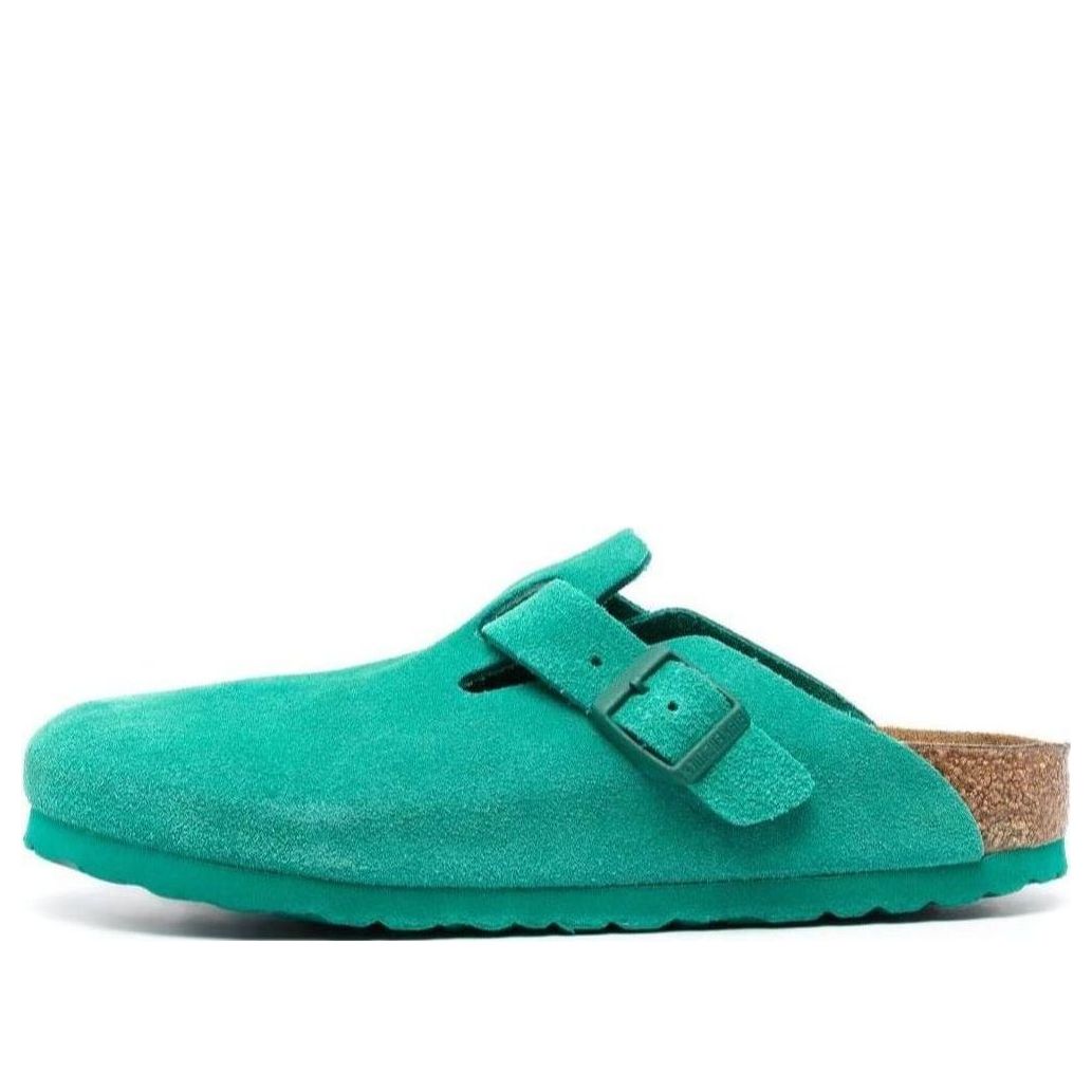 (WMNS) Birkenstock Boston Suede Leather Narrow Fit 'Digital Green' 1026165