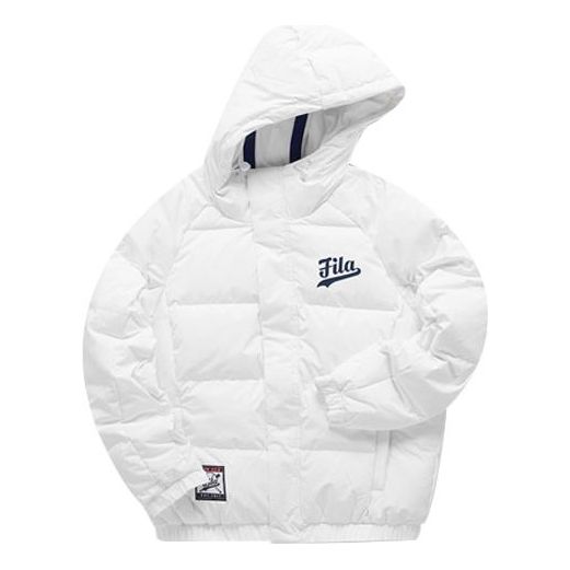 FILA FUSION Logo Print Down Jacket 'White Black' T11M042902F-WT