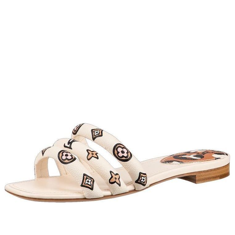 (WMNS) LOUIS VUITTON Appeal Sandals 'White with Black Beige Monogram' 1A93E6