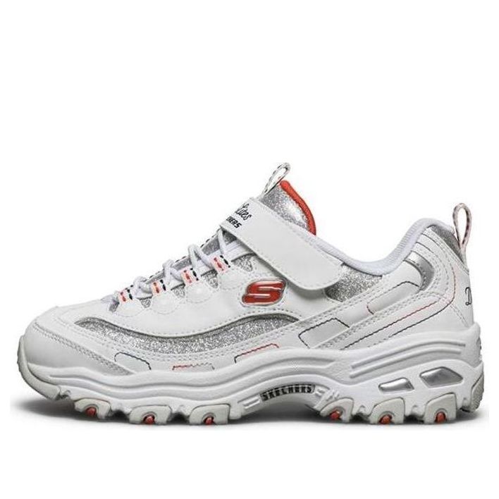 (GS) Skechers D'lites Shoes 'White Grey' 664151L-WHT