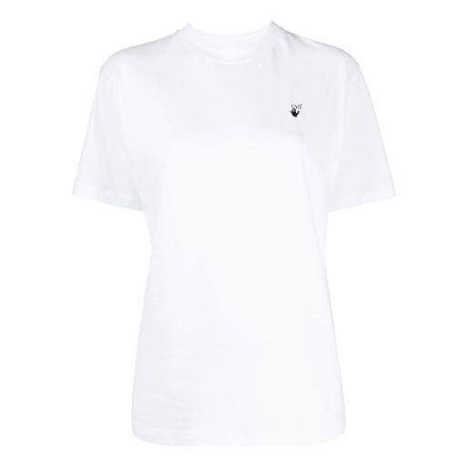 (WMNS) Off-White Back Flowers Arrow Short Sleeve White OWAA049E20JER0090155