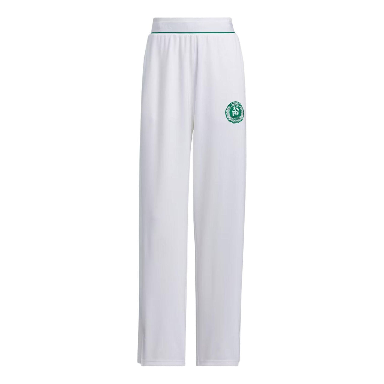 (WMNS) adidas Verbiage Doubleknit Pants Asia Sizing 'White Green' JE3615