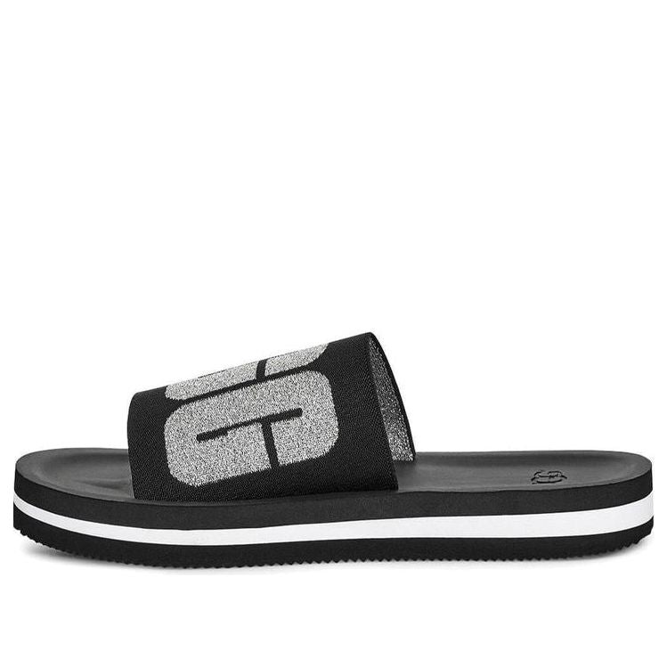 (WMNS) UGG Zuma Metallic Graphic Black Slippers 1101558-BLK