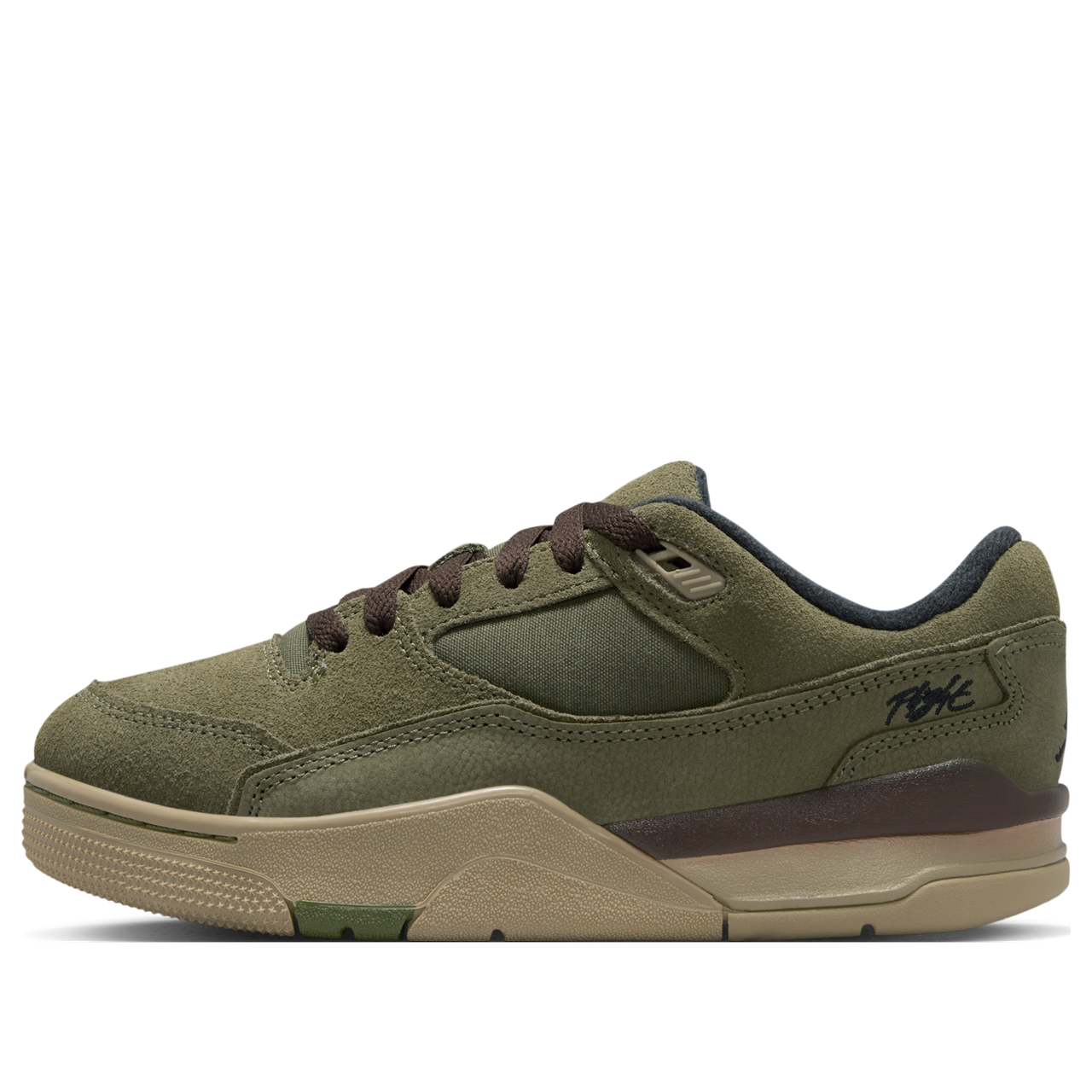 (GS) Air Jordan Flight Court 'Medium Olive Baroque Brown' HF3333-202