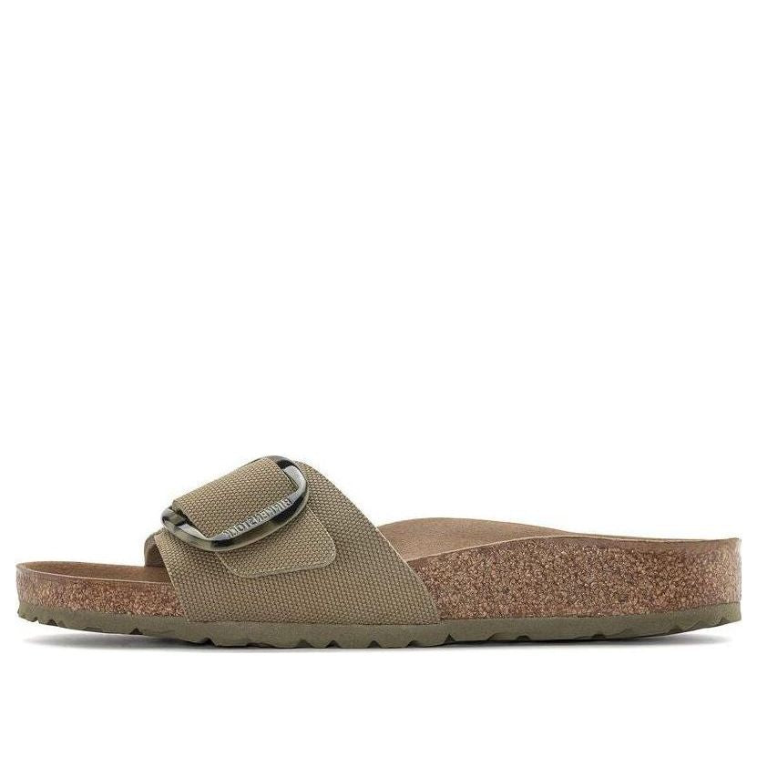 (WMNS) Birkenstock Madrid Vegan Big Buckle Textile Narrow Fit Sandals 'Faded Khaki' 1024108
