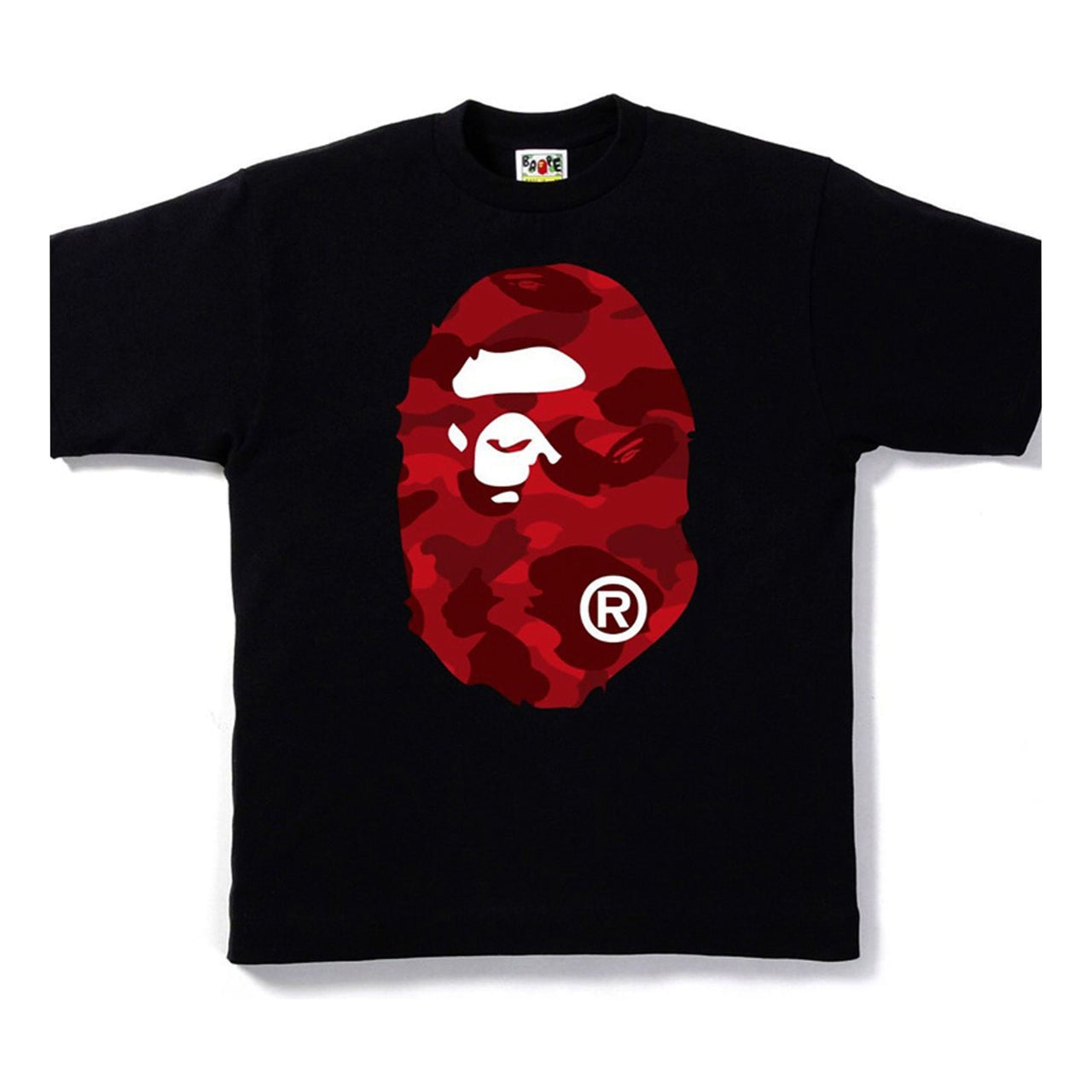 A Bathing Ape Camo Ape Head T-Shirt 'Black Red' BAPE-SS18-021