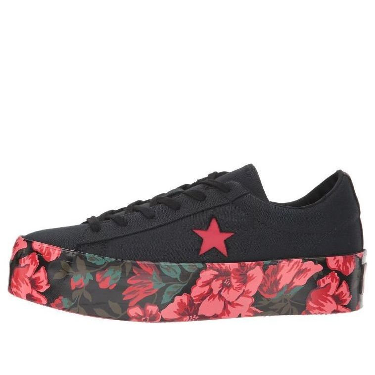 (WMNS) Converse One Star Ox Shoes Black/Red 561766C
