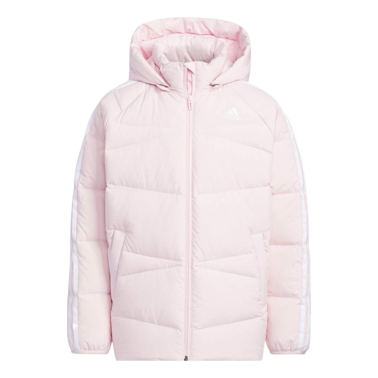 (GS) adidas 3-Stripes Hooded Down Jacket Asia Sizing 'Pink' HM7164