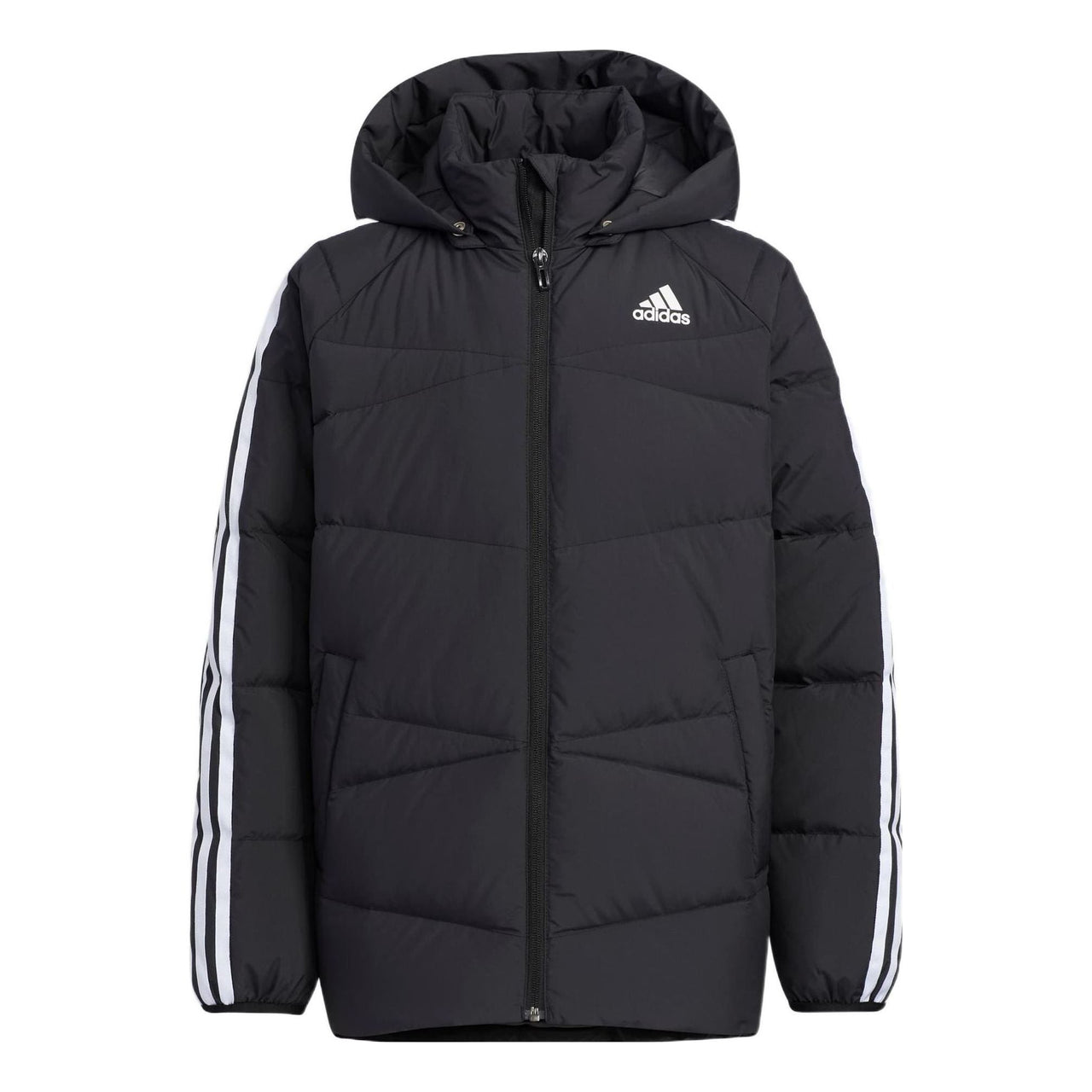 (GS) adidas 3-Stripes Short Length Jacket Asia Sizing 'Black White' HM7161