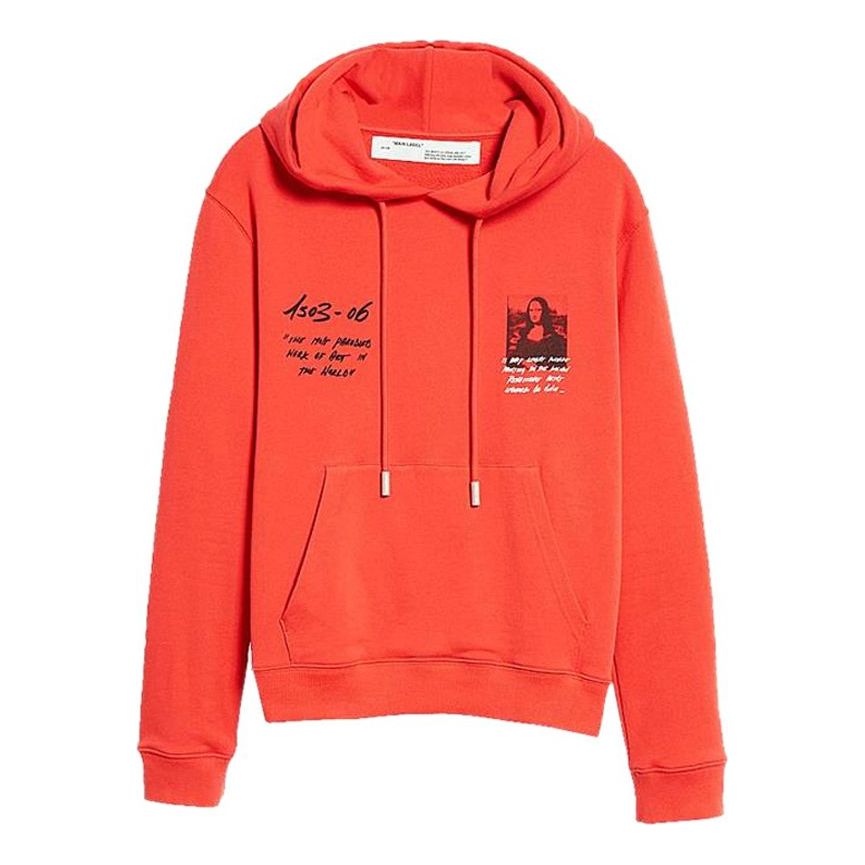 Men's Off-White Mona Lisa Printing Loose Fit Red OMBB034S190030052010