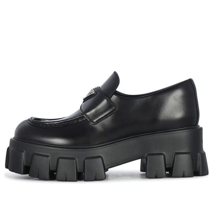 (WMNS) PRADA Brushed Leather Monolith Loafers 'Black' 1D649M_B4L_F0002_F_B055