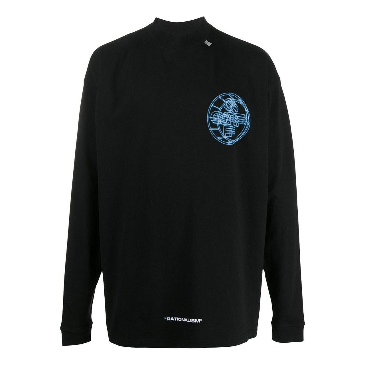 Men's Off-White Alphabet 3D Pattern Printing Long Sleeves Black T-Shirt OMAB032R201850031088