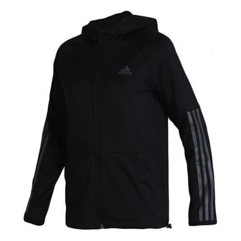 (WMNS) adidas 3S Fz Hoodie Training Hooded Jacket Black EB5593