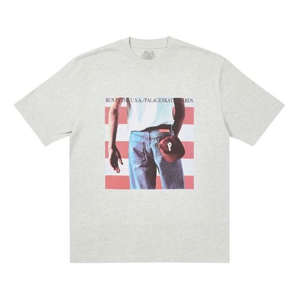 PALACE Born to Bun Printing Casual Short Sleeve Unisex Gray P20TS070