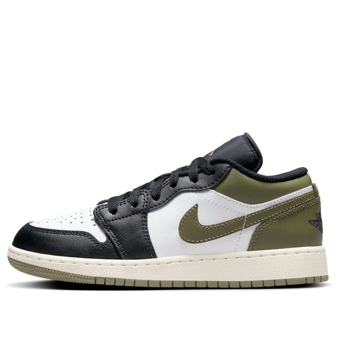(GS) Air Jordan 1 Low 'Black Toe Medium Olive' 553560-092