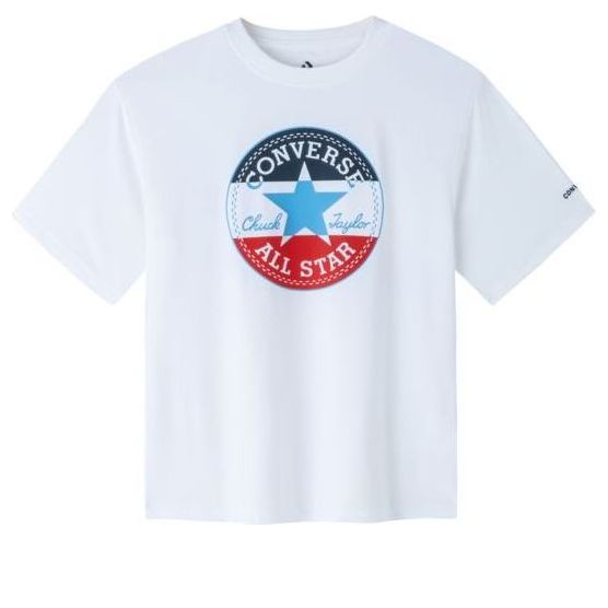 (GS) Converse All Star Patch Standard Fit T-Shirt 'White' CV2322148GS-003