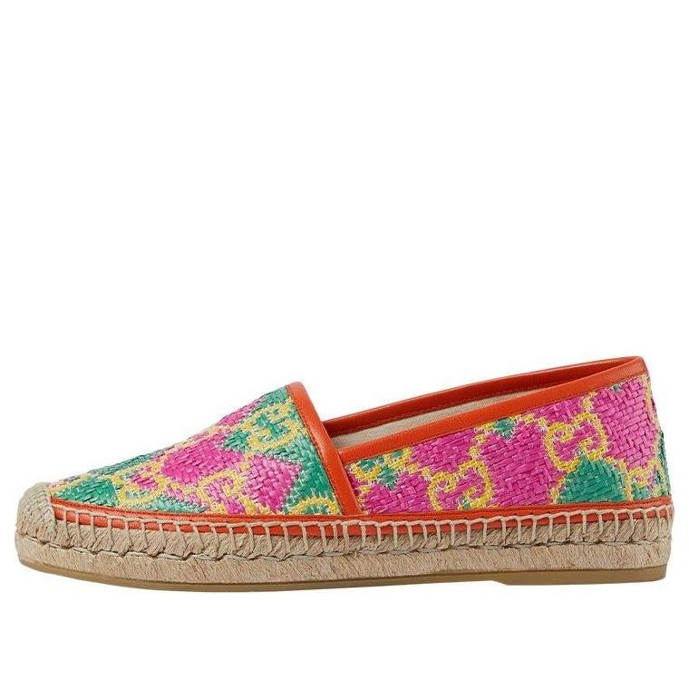 (WMNS) Gucci GG Espadrille Herringbone Straw Leather 'Multicolour' 703613-UYG10-8360