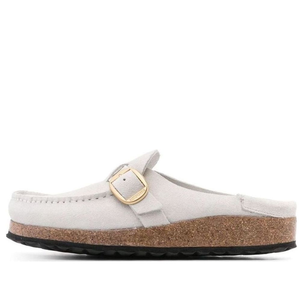 (WMNS) Birkenstock Buckley Suede Leather Embossed Corduroy Narrow Fit 'Antique White' 1025232