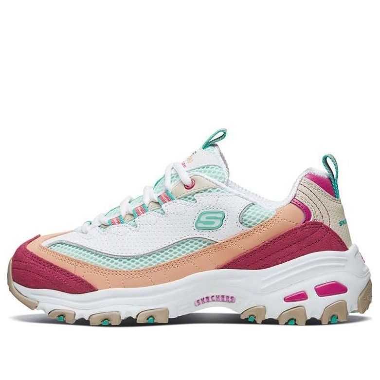 (WMNS) Skechers D'lites 2.0 Chance GS White/Green/Pink 13146-WMLT