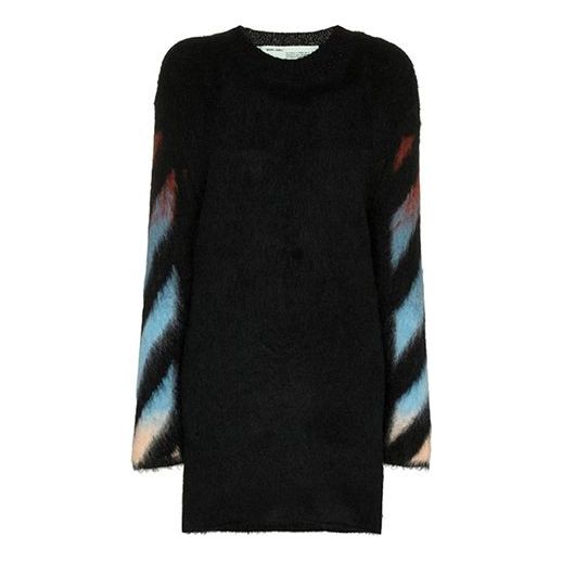 (WMNS) Off-White Knit Printing Black Dress OWHE009F18B740711088