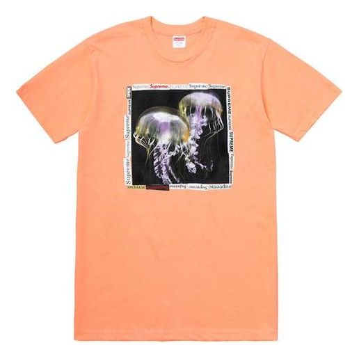 Supreme SS18 Jellyfish Tee Peach Printing Short Sleeve Unisex Pink SUP-SS18-0062