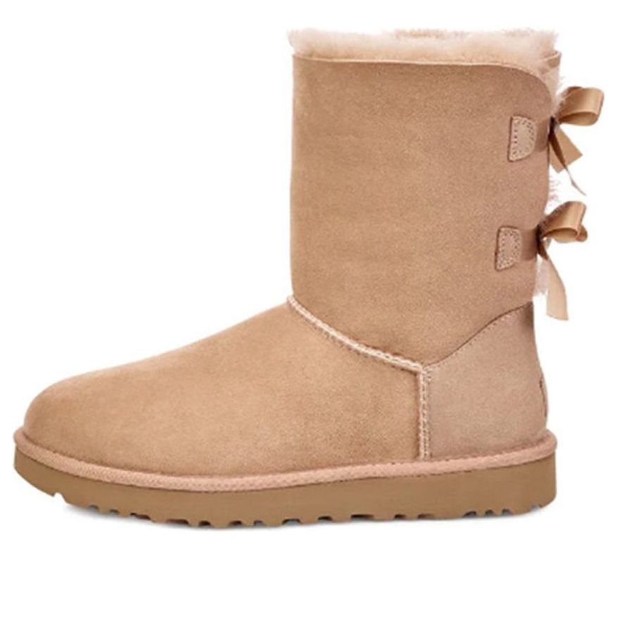 (WMNS) UGG Bailey Bow II 'Brown Yellow' 1016225-FAWN