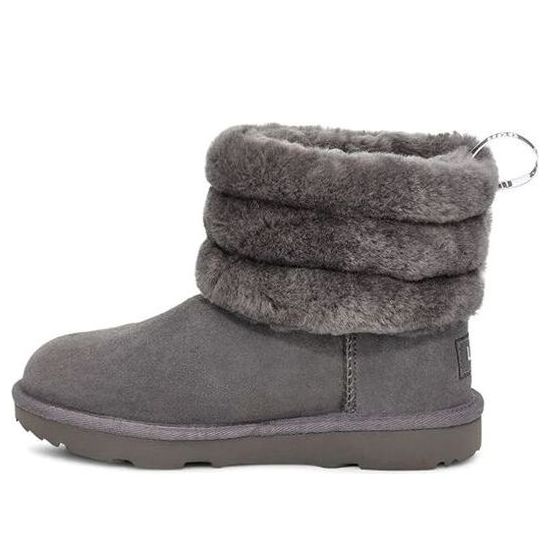 (PS) UGG Fluff Mini Quilted Fleece Lined Gray 1103612T-CHRC