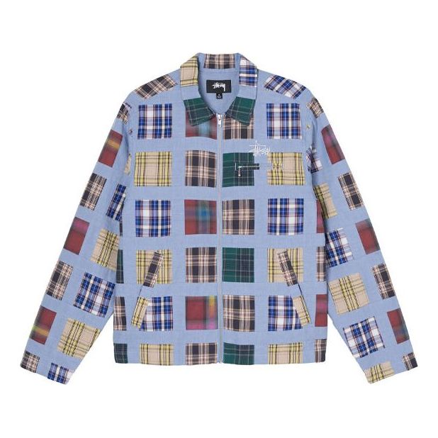 Stussy Splicing Plaid Zipper Jacket Unisex Splicing 115586-PLAD