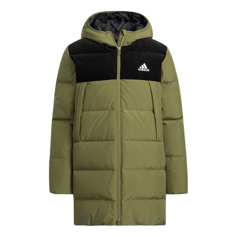 (GS) adidas 2-In-1 Long Down Jacket Asia Sizing 'Green Black' H45025
