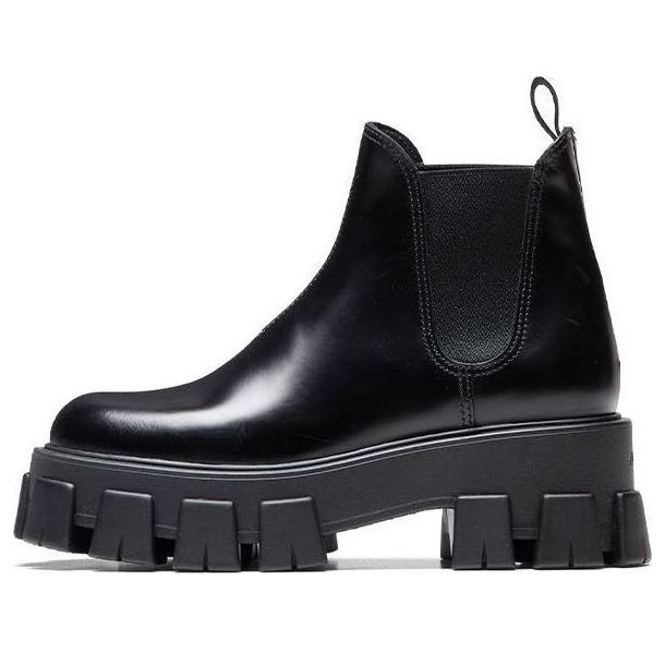(WMNS) PRADA Monolith Brushed Leather Chelsea Boots 'Black' 1T725L_B4L_F0002_F_A055